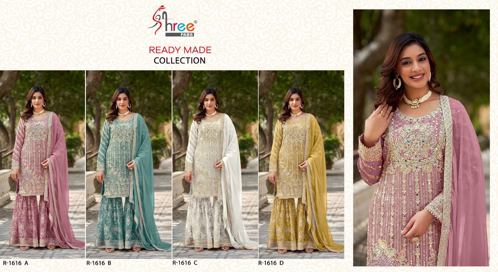  R 1616 Ragga Chiffon by Shree  Ready Made Pakistani Salwar Suits